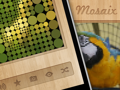 Mosaix app art ios mobile mosaic ui wood