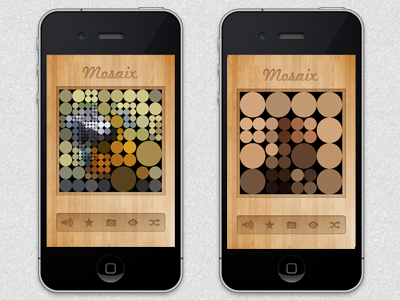 Mosaix app art ios mobile mosaic ui wood