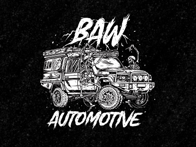 Baw Automotive. artwork car car design design fiverr graphic design handdraw design illustration retro design skull skull design streetwear design traditional tattoo tshir design tshirt design