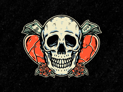 Rich Skull Design. design graphic design illustration retro design skull skull design streetwear design tshirt design