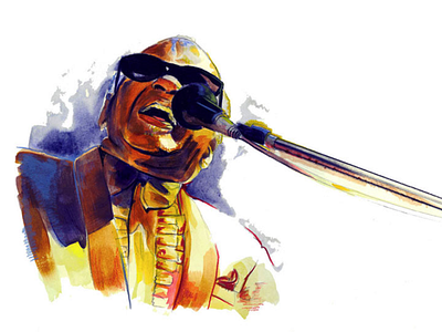 Ray Charles acrylics prismacolor