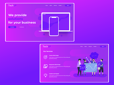 TechUp design gradients illustration ui ux vector web website