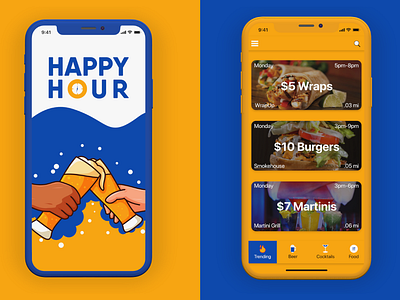 Happy Hour app design icon illustration mobile app mobile ui ui ux vector