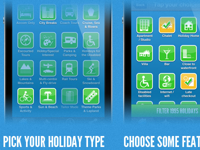 new holiday iPhone app interface