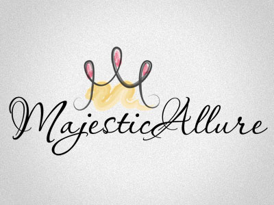 MajesticAllure logo brand crown logo script watercolor