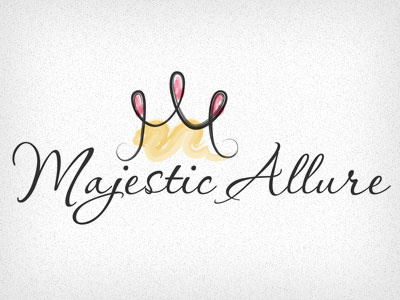 Majesticallurelogo brand crown logo script watercolor