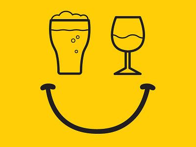 Happy Hour Face alcohol icon smile symbol
