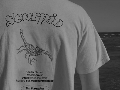 Scorpio Zodiac Sign T-Shirt apparel black and white clean design graphic design minimal design photography shirt shirt design tshirt typography