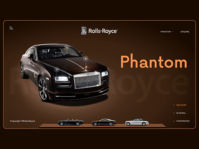 Rolls Royce Web page design clean creative landing page layout design modern design ui ux web layout