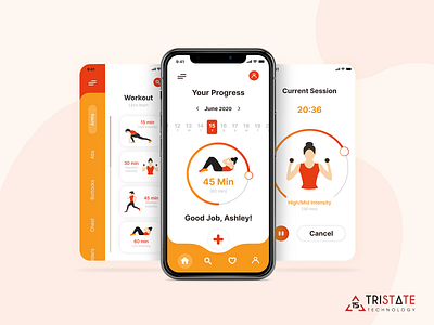 Fitness App app creative design fitness app mobile app design modern design uidesign workout app