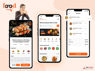 Food App - Food Mobile App UI app branding creative design design theme food app layout design mobile app modern design restaurant app ui ui ui ux