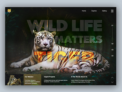 Wildlife Web Layout creative layout design modern design ui ux design web layout wild life