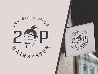 Anonymous Hairstyle Logo anonymous barbershop barbershop logo black and white combination logo hairstyle mascot logo masked logo vintage logo wigs