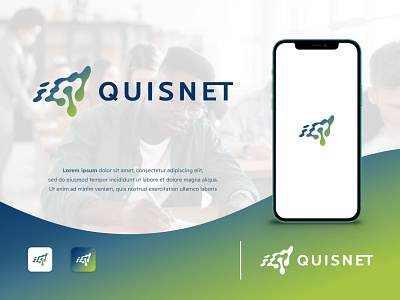 iQ Quisnet Logo android app app application logo business logo combination logo design modern logo software