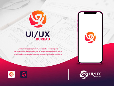 UI/UX Bureau Logo branding combination logo design graphic design initial logo logo modern logo ui