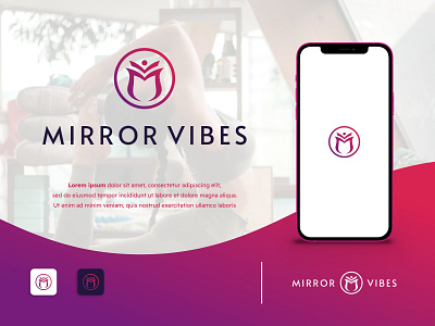 Mirror Vibes Logo beautiful logo branding combination logo feminine logo fun logo initial logo logo modern logo nature logo vector yoga logo