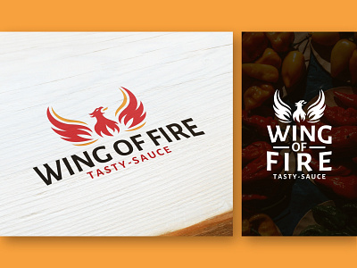 Wing of Fire Sauce Brand logo combination logo design fire logo food logo illustration initial logo logo modern logo sauce logo vector