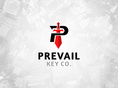 Prevail Key Logo branding combination logo computer logo illustration initial logo keyboard logo logo masculine logo modern logo spartan logo