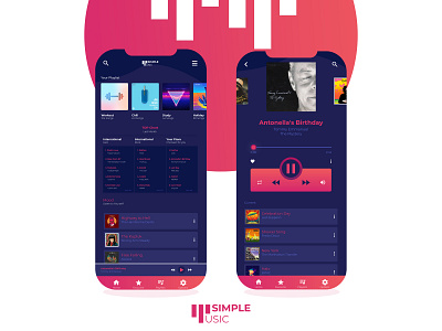 Music Streaming App app blue branding design gradient minimal mobile mobile app mobile app design mobile design mobile ui musicplayer ui ux