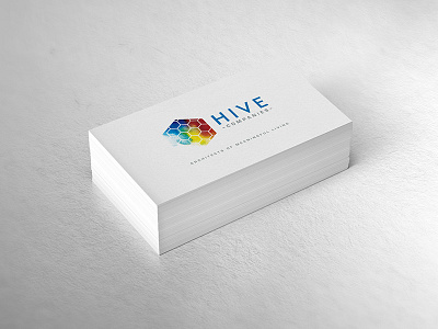 HIVE business card architects branding business card hive logo mark print tractionokc watercolor