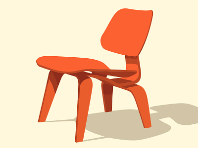 Eames Molded Plywood Chair classic modern eames illustration vector
