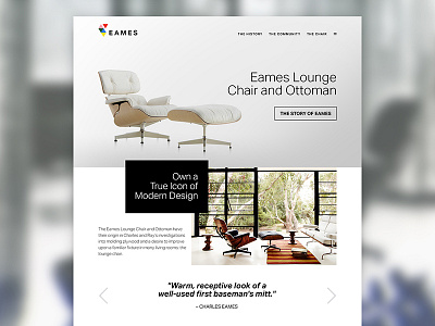 Eames Website Dribbble eames furniture minimal modern web design