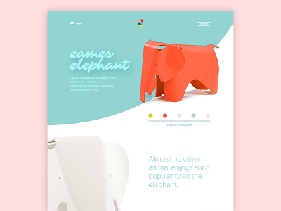 Elephant Web eames furniture minimal modern web design