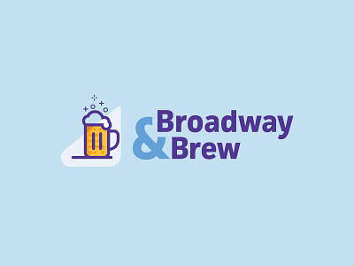 Broadway and Brew Branding beer branding color illustration line art local logo theatre typography