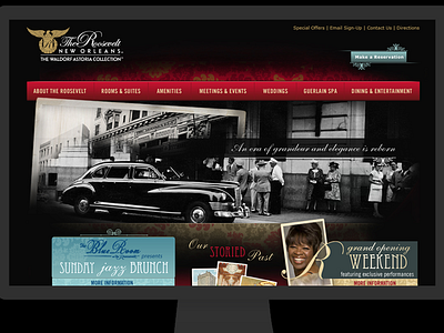 The Roosevelt Hotel New Orleans Site Design design interactive web