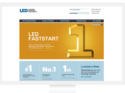 LED Homepage screen design interactive web