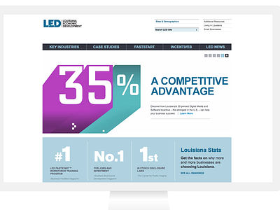 LED Homepage screen design interactive web