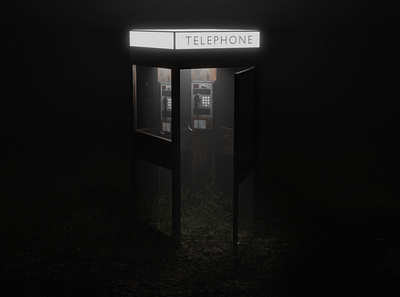 Abandoned Payphone 3d animation illustration