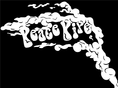 Peace Pipe black and white flat illustration font header illustration logo peace pipe pipe smoke smoking tobacco typography vector