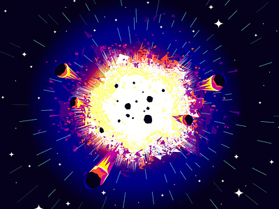 Big bang big bang cosmos explosion illustration planets space stars universe vector