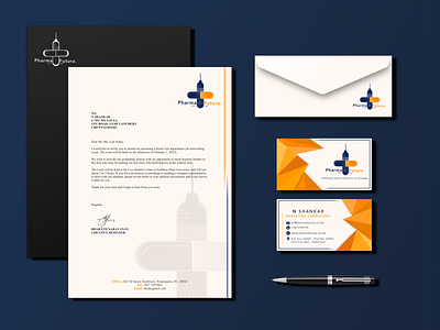 PHARMA FUTURA-Brand Identity brand design branding business card company logo design flat illustration letterhead logo minimal sketchapp vector