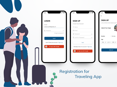 Travel App (Sign Up) Screen app design signup simple travel