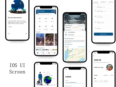 Travel app screens app design icon illustration illustrator signup simple travel ui ux