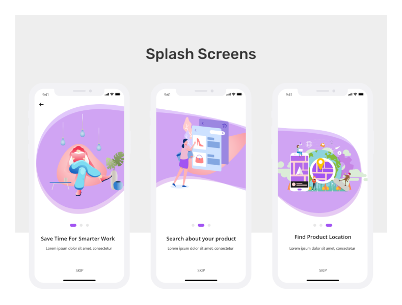 Splash Screens by tamara h jaber on Dribbble