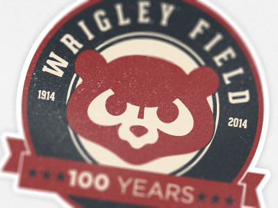 Wrigley Field 100th Anniversary Badge badge blue cubs logo red wrigley