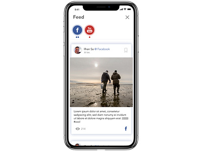 Facebook feed inside tillome app animation app branding emden facebook flat future media smart social social app ui ux