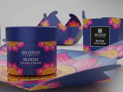 Packaging Design for SPA CEYLON BLOOM Face Cream branding graphic graphic design illustrator inspiration packaging packaging design