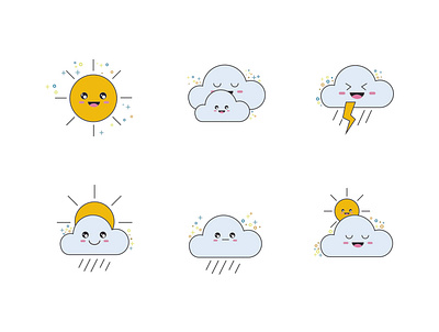 Weather Icon Design doodle drawing graphic graphic design graphic artist illustration illustrator inspiration vector vector illustration