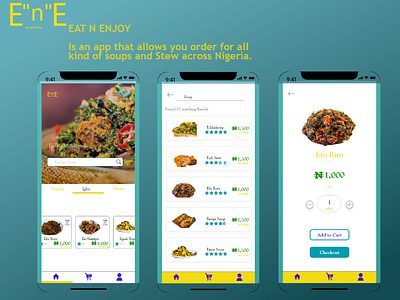 Eat N Enjoy Mockup app design illustration minimal ui ux