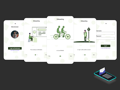 Onboarding design illustration mockup ui ux