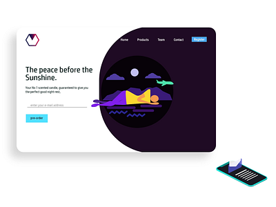 Pre-order website design illustration landing page design landingpage ui ux web website