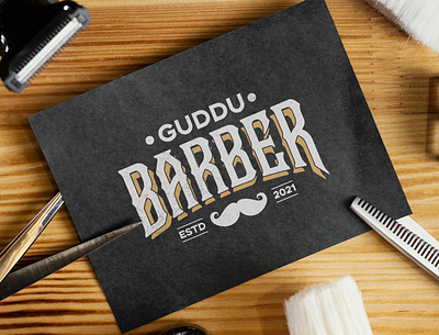 Guddu Barber - Logo Design brandidentiy branding graphic design illustration logo logodesign typography vector