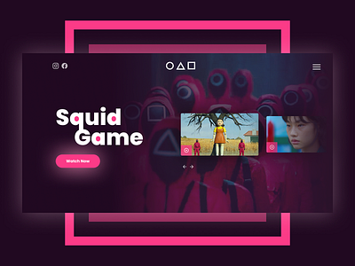 Homepage first section design idea/Squid Game first section des design interface design squid game ui uidesign web design