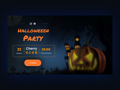 Landing Page first section design idea for Halloween Party first section design graphic design halloween halloween web design interface design ui ui design uidesign web design