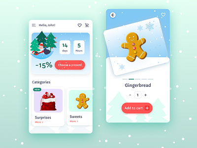 Christmas Presents Online Store (Mobile version) christmas christmas concept ui christmas uxui design interface design ui ui design uidesign