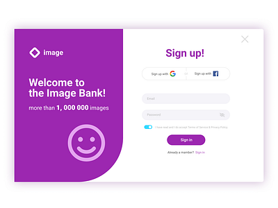 Sign up page for ImageBank dailyui dailyui 001 design digital flat interface design interface designer ui ui design uidesign ux ux web uxdesign uxdesigner web webdesign webdesigner website